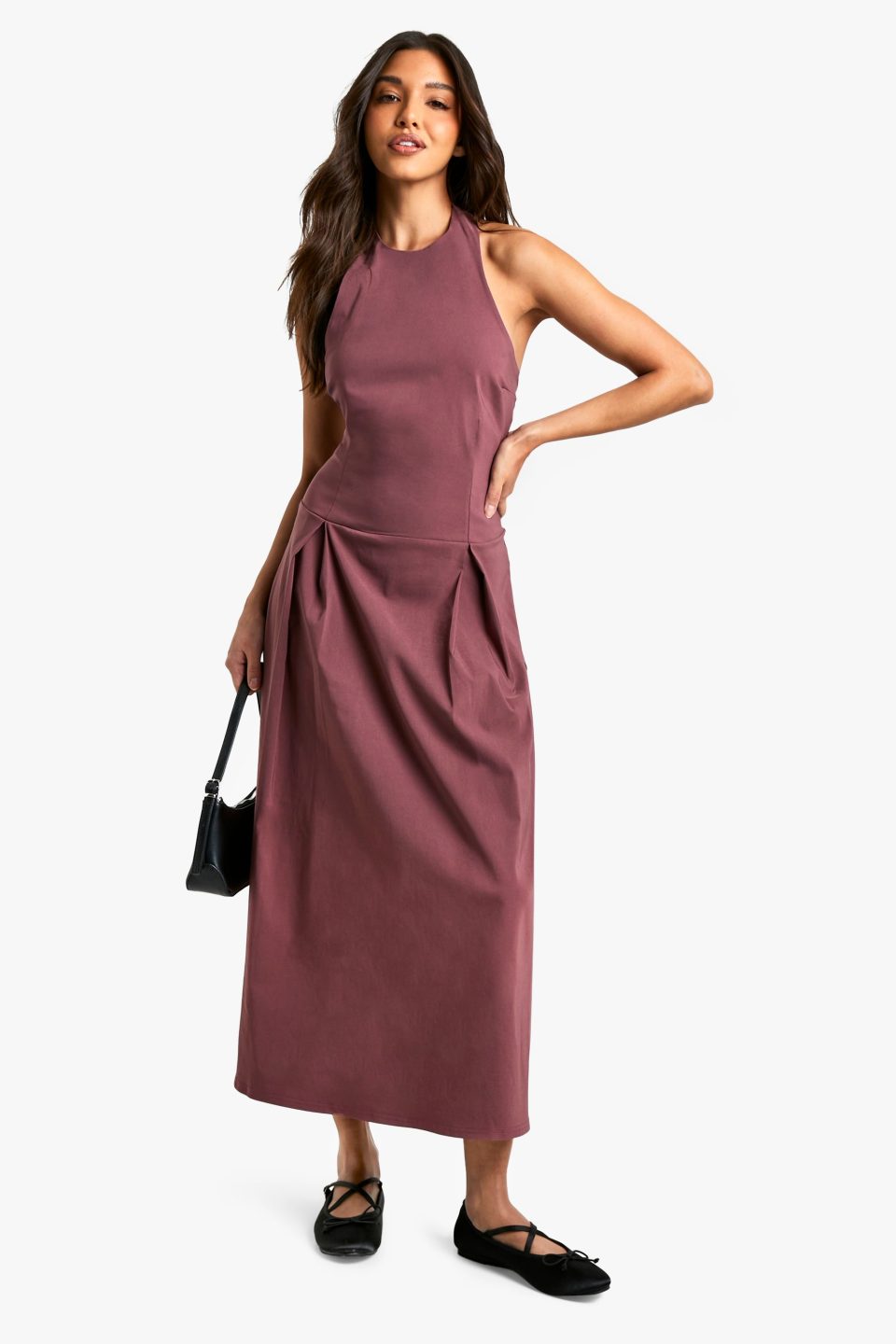 Bengaline Halter Neck Midaxi Skater Dress