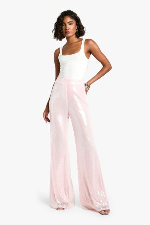 Tall Sequin Wide Leg Trouser