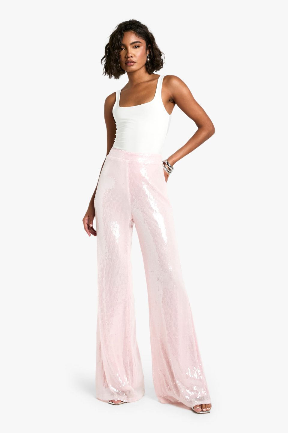 Tall Sequin Wide Leg Trouser