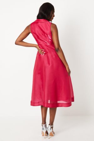 Petite Organza Wrap Midi Dress