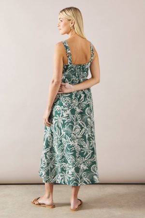 Petite Tropical Floral Midaxi Swing Dress