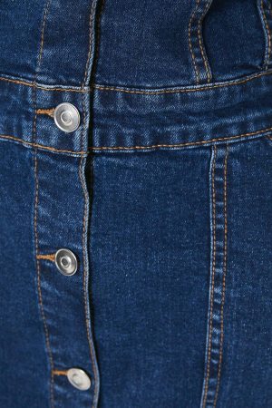 Petite Denim Short Sleeve Mini Dress