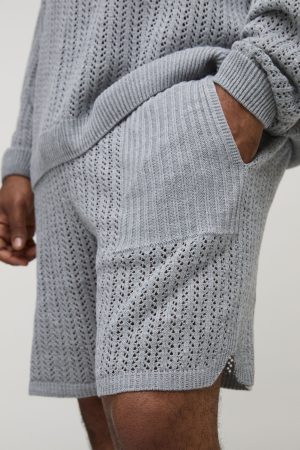 Plus Open Stitch Basketball Shorts