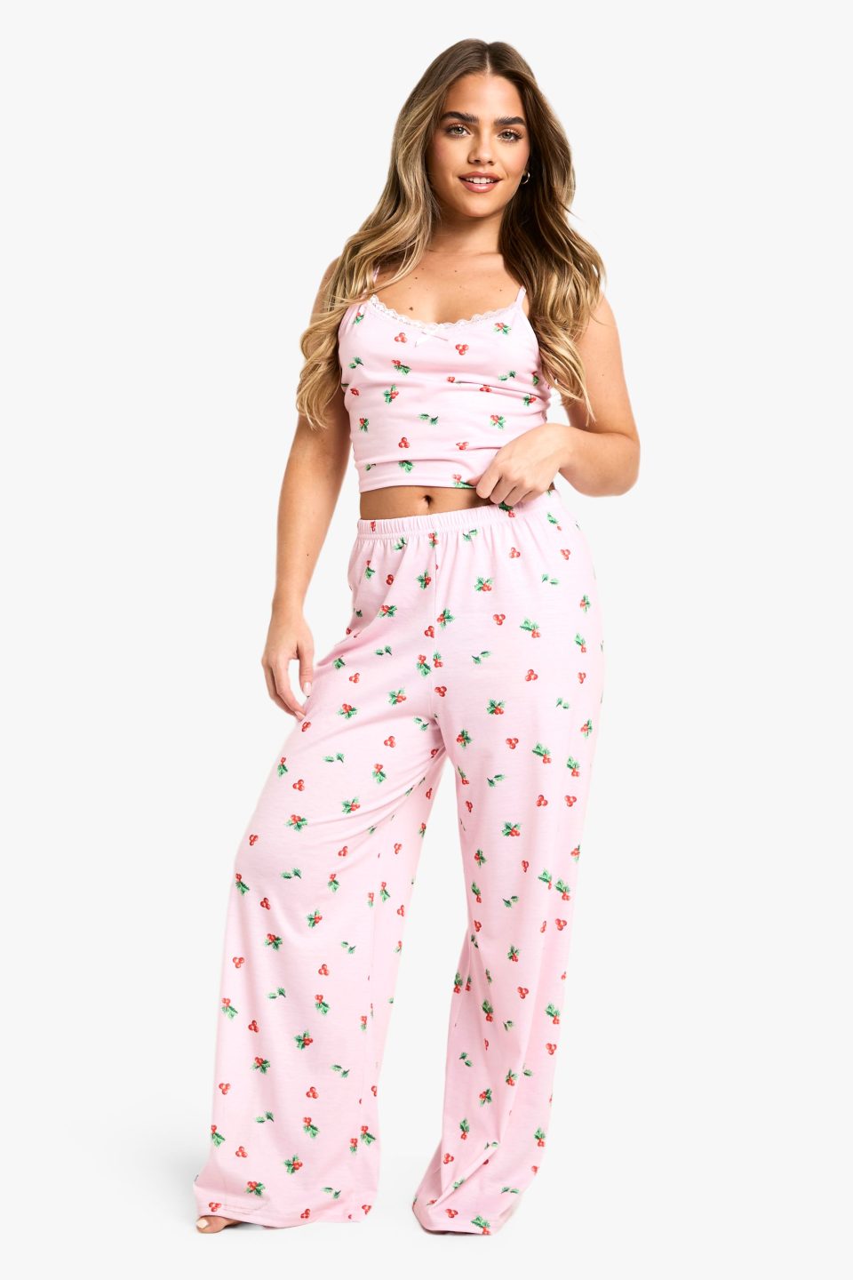 Petite Holly Print Cami and Trouser PJ Set