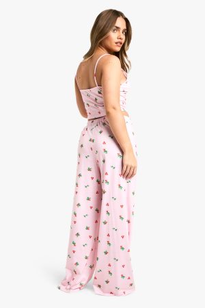 Petite Holly Print Cami and Trouser PJ Set