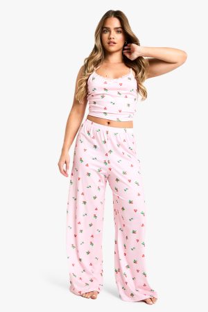 Petite Holly Print Cami and Trouser PJ Set