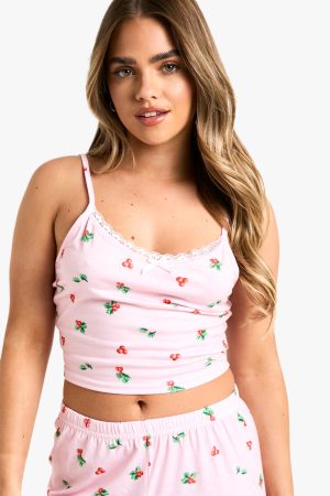 Petite Holly Print Cami and Trouser PJ Set