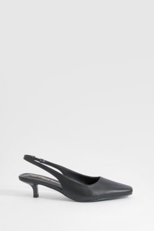 Wide Fit Low Stiletto Slingback Court Shoe