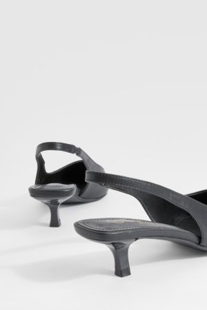 Wide Fit Low Stiletto Slingback Court Shoe