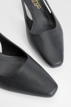 Wide Fit Low Stiletto Slingback Court Shoe