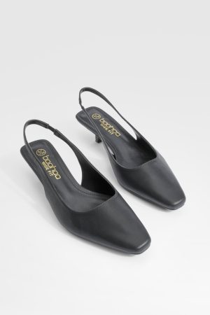 Wide Fit Low Stiletto Slingback Court Shoe
