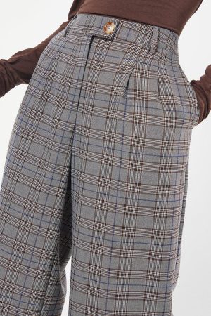 Petite Tab Detail Wide Leg Trouser