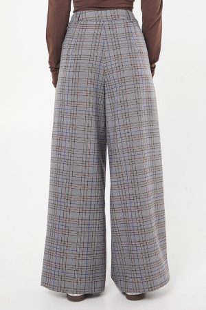 Petite Tab Detail Wide Leg Trouser