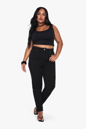Plus High Waist Mom Jeans
