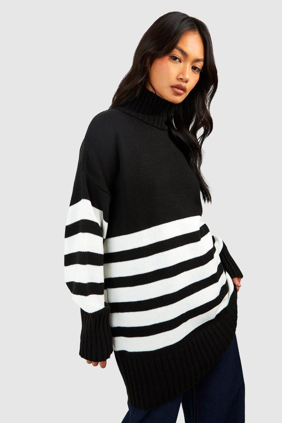 High Neck Stripe Jumper