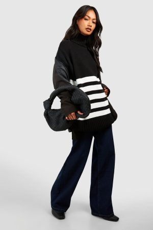 High Neck Stripe Jumper