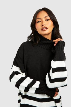 High Neck Stripe Jumper