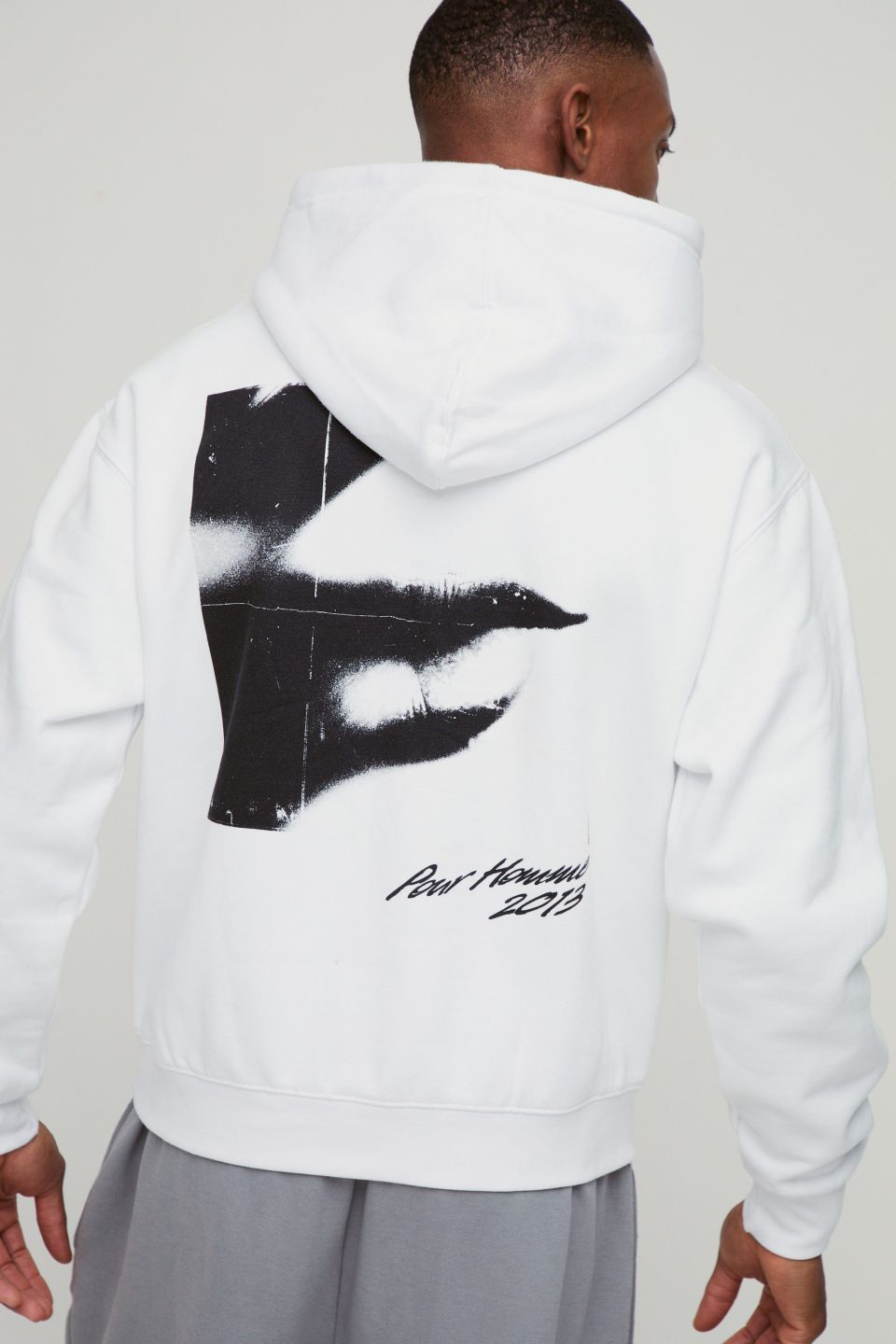 Oversized Boxy Abstract Box Graphic Hoodie