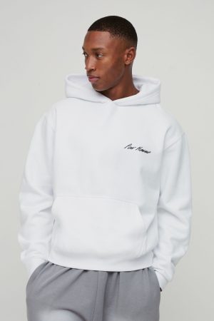 Oversized Boxy Abstract Box Graphic Hoodie