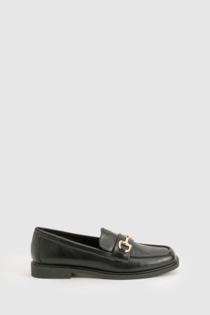 Square Toe T Bar Loafers