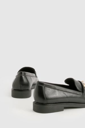 Square Toe T Bar Loafers