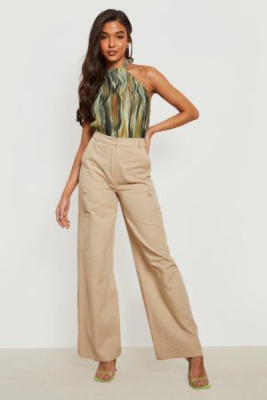 Marble Printed Plisse Halterneck Bodysuit