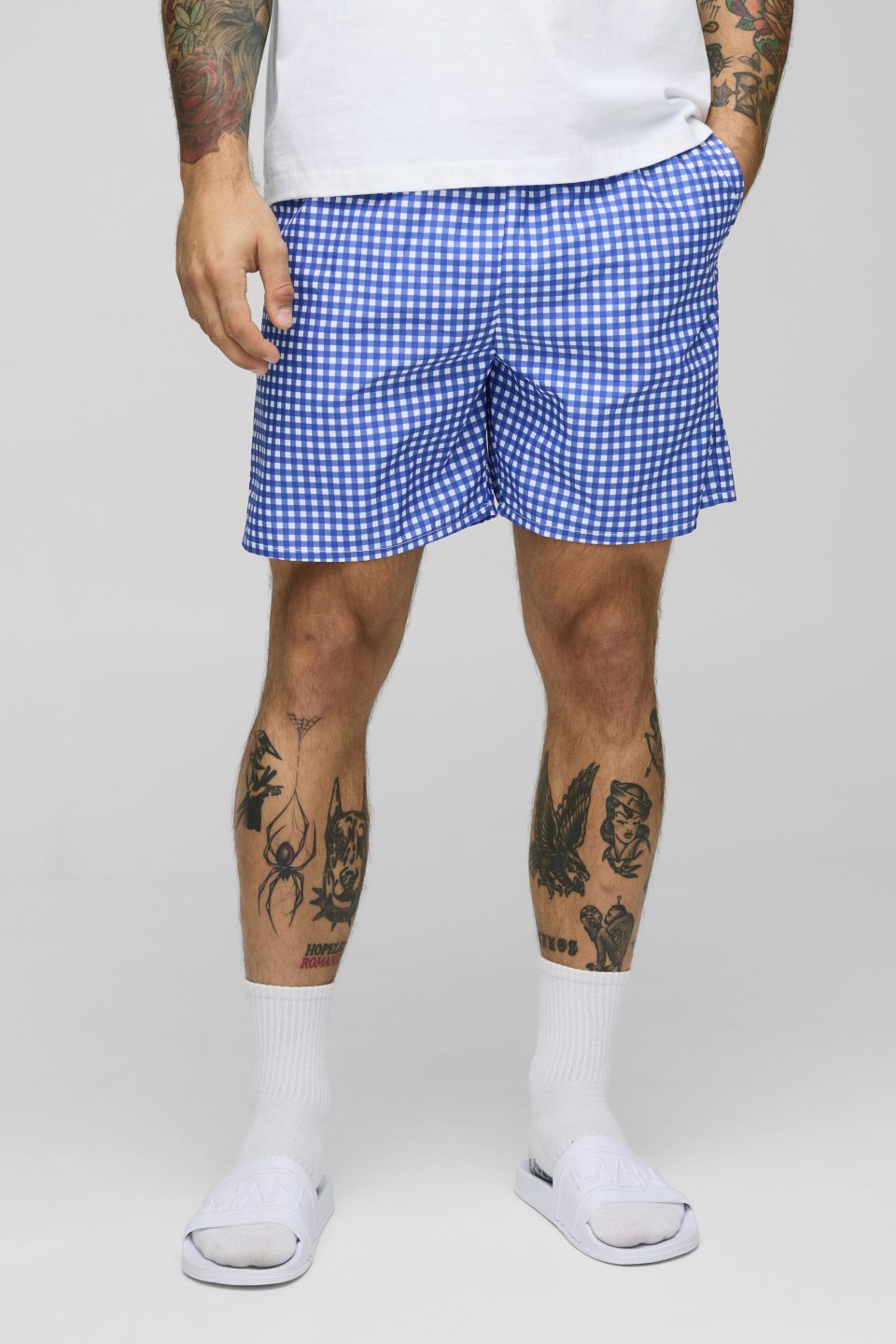 Mid Length Mirco Check Swim Short