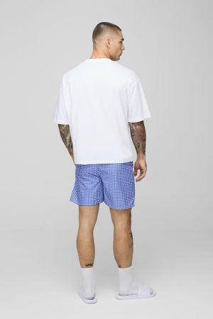 Mid Length Mirco Check Swim Short