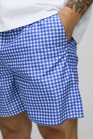 Mid Length Mirco Check Swim Short