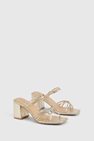 Knotted Strap Block Heels