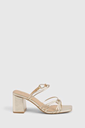 Knotted Strap Block Heels