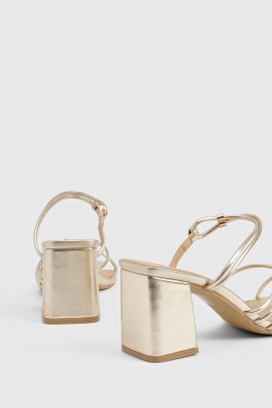 Knotted Strap Block Heels