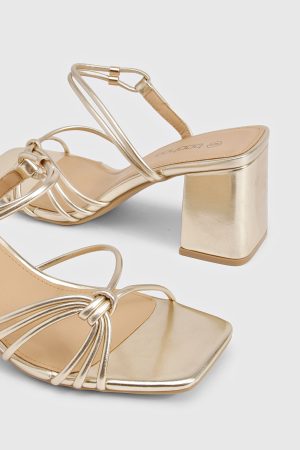 Knotted Strap Block Heels