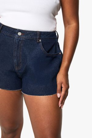 Plus Raw Hem Denim Short