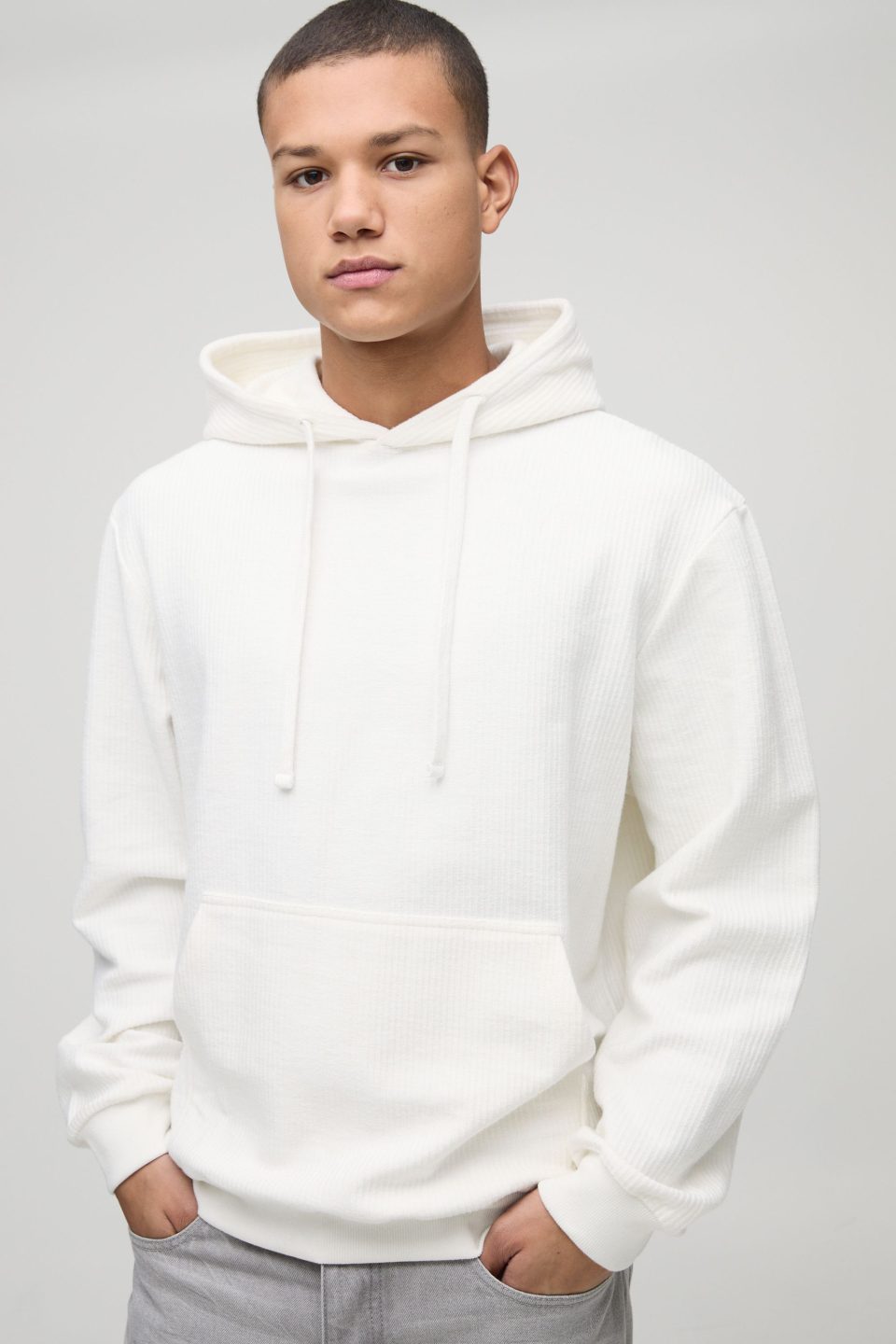 Regular Fit Jacquard Rib Hoodie
