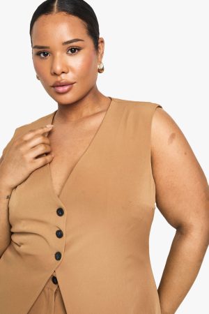 PLUS CINCHED WAIST WAISTCOAT
