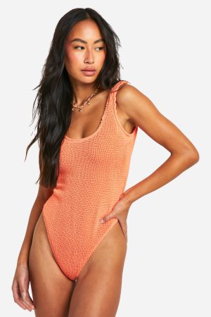 Premium Crinkle Scoop Neck Swimsuit