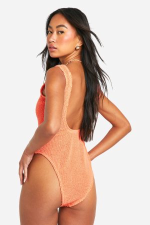 Premium Crinkle Scoop Neck Swimsuit