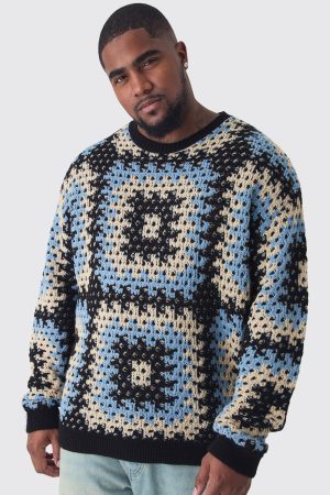 Plus Oversized Crochet Sweat