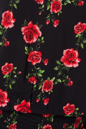 Floral Shirred Hem Blouse