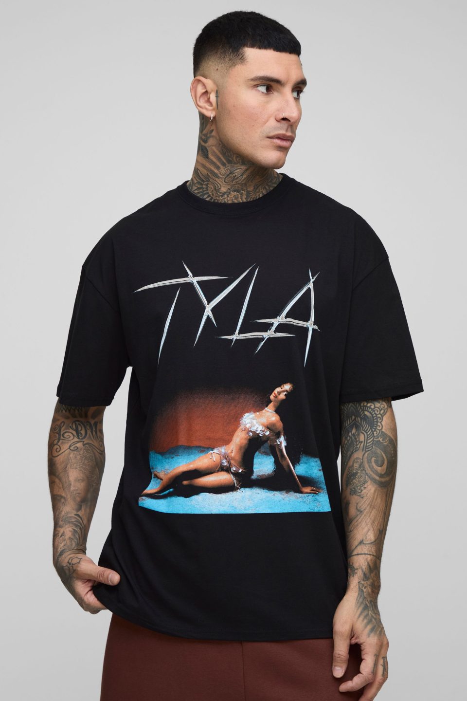 Tall Oversized Tyla License Print T-Shirt