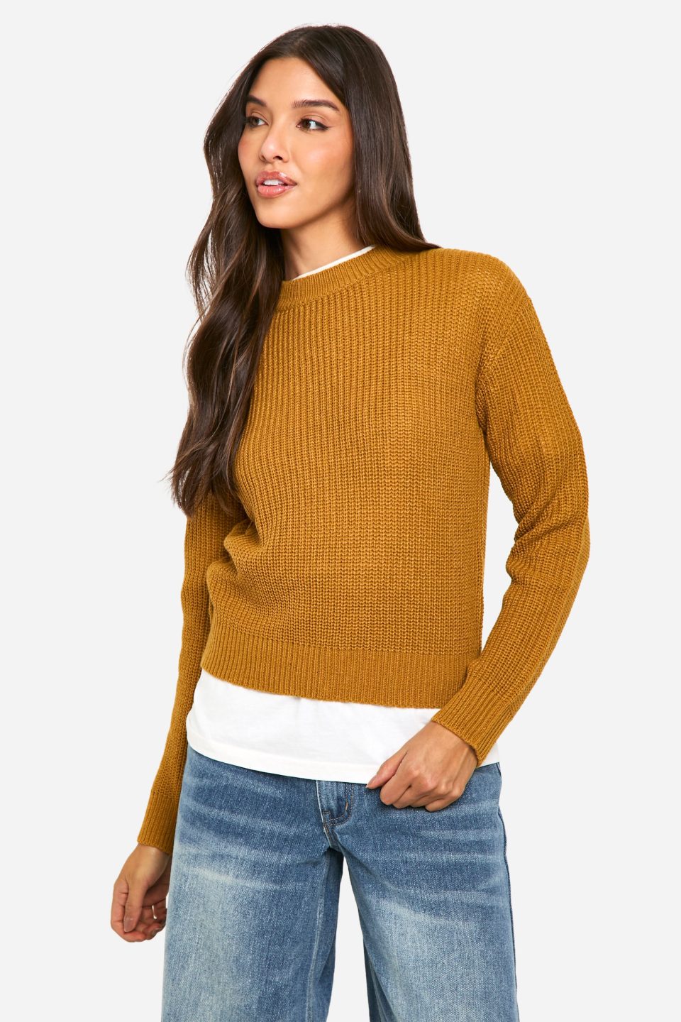 Basic Crew Neck Crop Jumper
