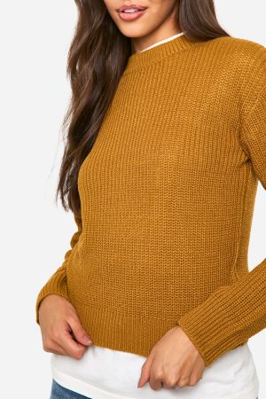 Basic Crew Neck Crop Jumper