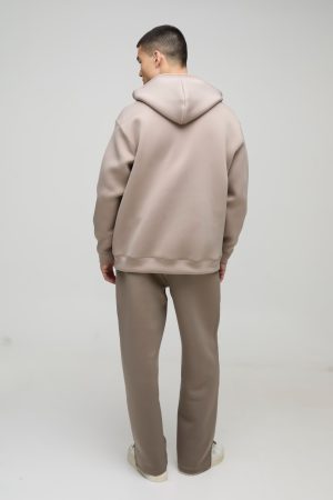 Oversized Zip Through Bonded Scuba Hoodie
