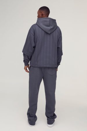 Oversized 90 Printed Football Tee Overlay Hooded Tracksuit