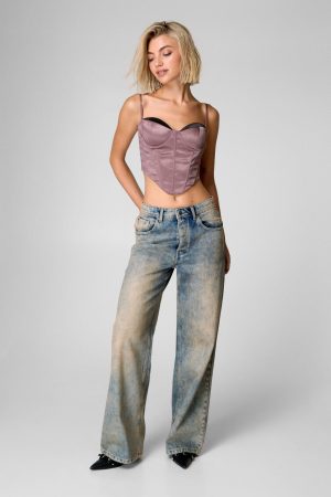 Satin Cupped Picot Edge Corset