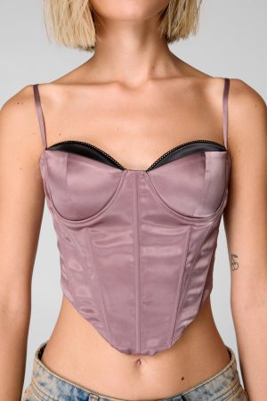 Satin Cupped Picot Edge Corset