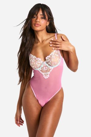 Strawberry Embroidered Detail Bodysuit