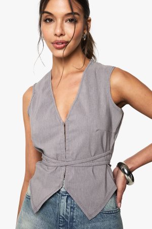 Marl Bengaline Hook And Eye Waistcoat