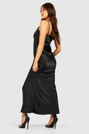 Satin Button Down Maxi Slip Dress
